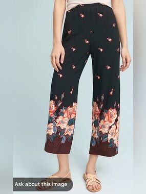 Anthropologie ett:twa Blake Printed Wide Leg Crop Pants Medium